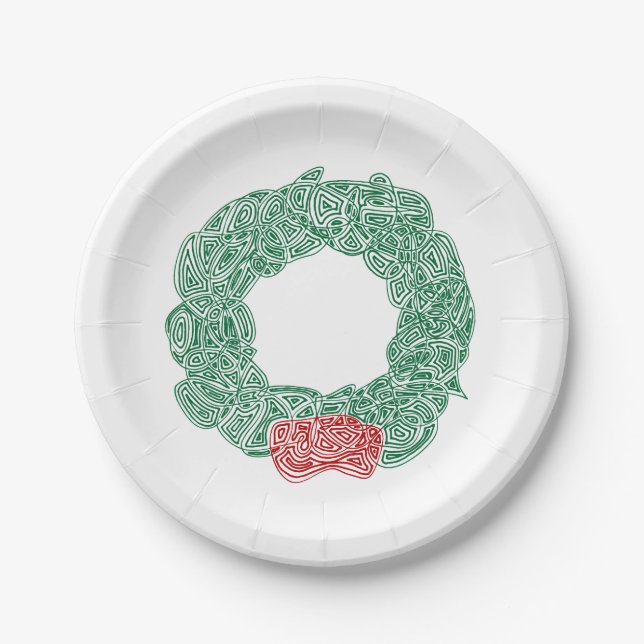 Assiettes En Carton Wreath de Noël (Devant)