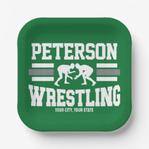 Assiettes En Carton Wrestler AJOUTER LE NOM École Athlète Équipe de lu