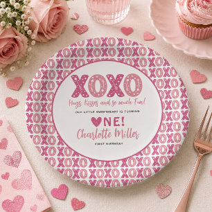 Assiettes En Carton XOXO Câlins et Bisous Saint-Valentin 1er Anniversa