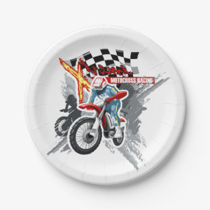 Assiettes En Carton Xtreme Motocross Racing Sport