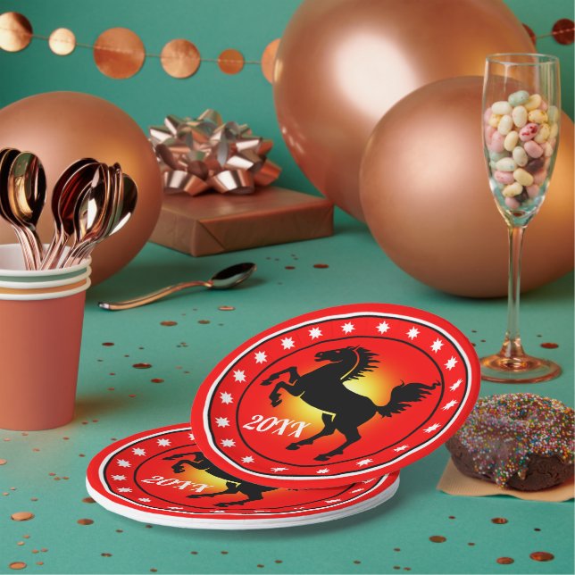 Assiettes En Carton Year of the Horse (Multi)