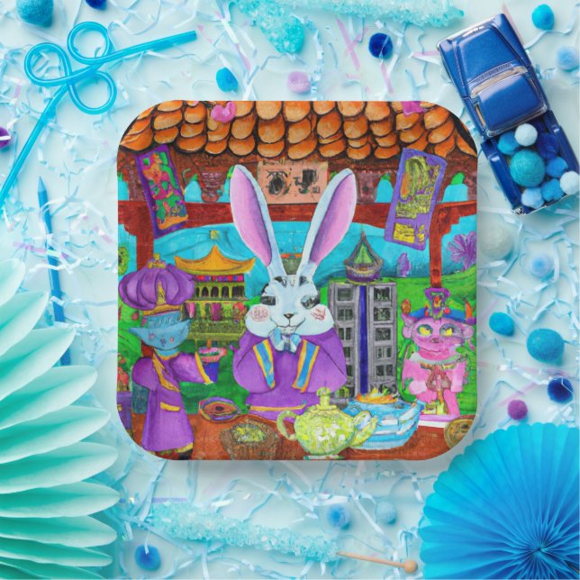 Assiettes En Carton Year of the rabbit (Fête)