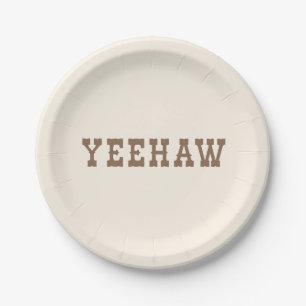 Assiettes En Carton Yeehaw Mon premier Rodéo Anniversaire Plaque Neutr
