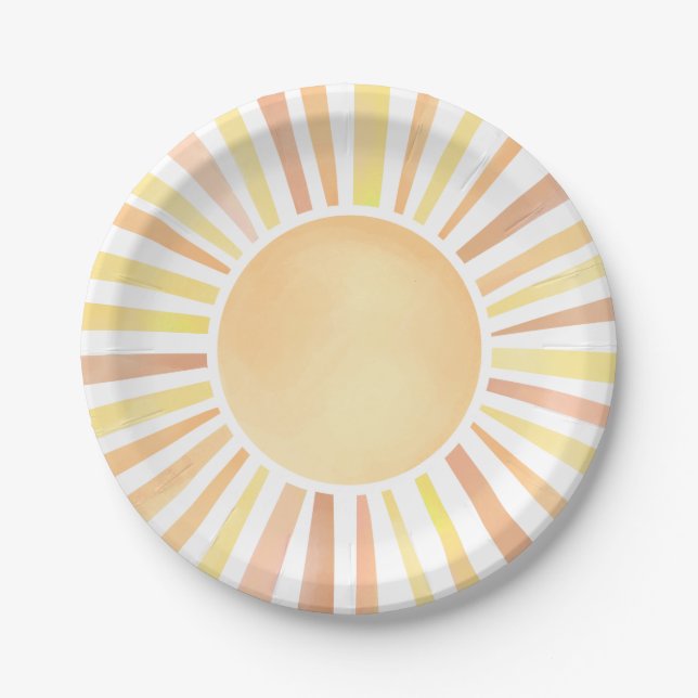 Assiettes En Carton Yellow Orange Sun (Devant)
