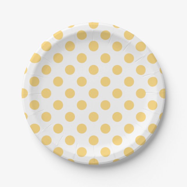 Assiettes En Carton Yellow polkadots (Devant)