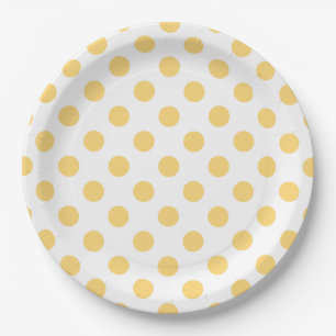 Assiettes En Carton Yellow polkadots