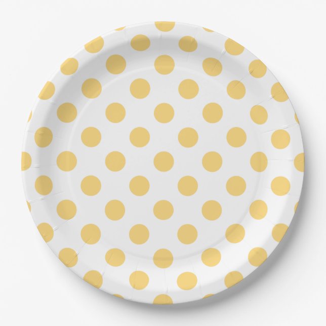 Assiettes En Carton Yellow polkadots (Devant)