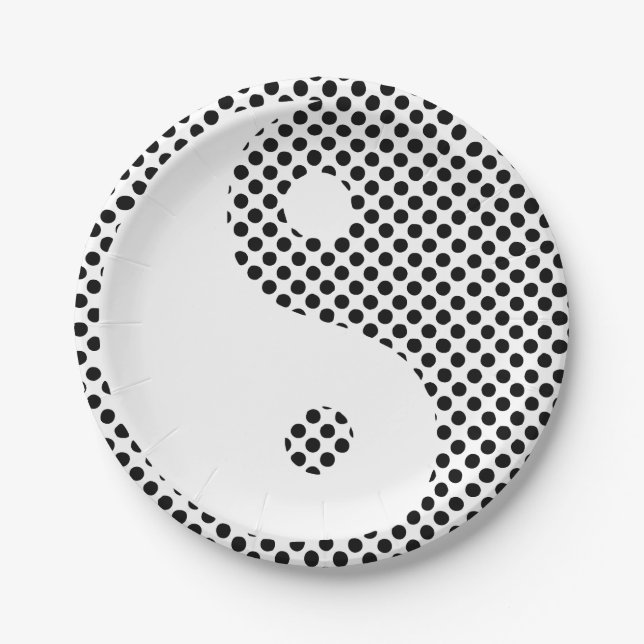 Assiettes En Carton Yin Yang - Plaques Polka Dot Papier (Devant)
