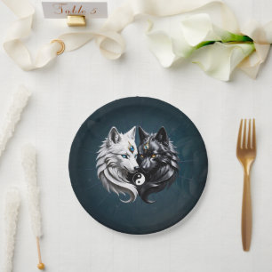 Assiettes En Carton Yin Yang Wolves.