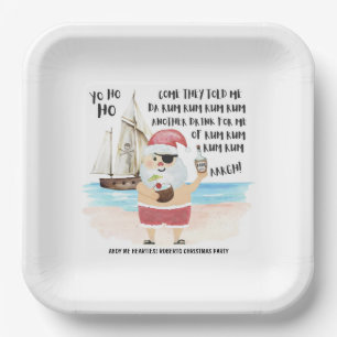 Assiettes En Carton Yo Ho Ho Pirate Père Noël fête de Noël