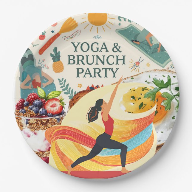 Assiettes En Carton Yoga et Brunch Party (Devant)