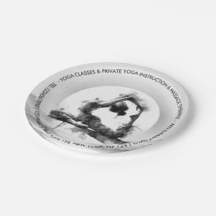 Assiettes En Carton Yoga Reiki à une jambe King Pigeon Pose Aquarelle
