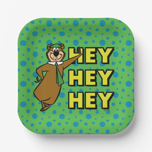 Assiettes En Carton Yogi Bear Hey Hey Hey (Recto)