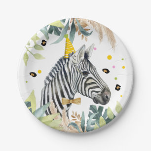 Assiettes En Carton Zebra Party Animaux Anniversaire Zoo Safari