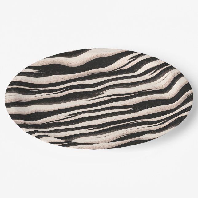 Assiettes En Carton Zebra raye une texture transparente + vos idées (Angle)