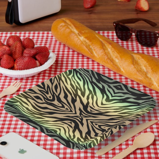 Assiettes En Carton Zèbres dans la forêt (Pique-nique)