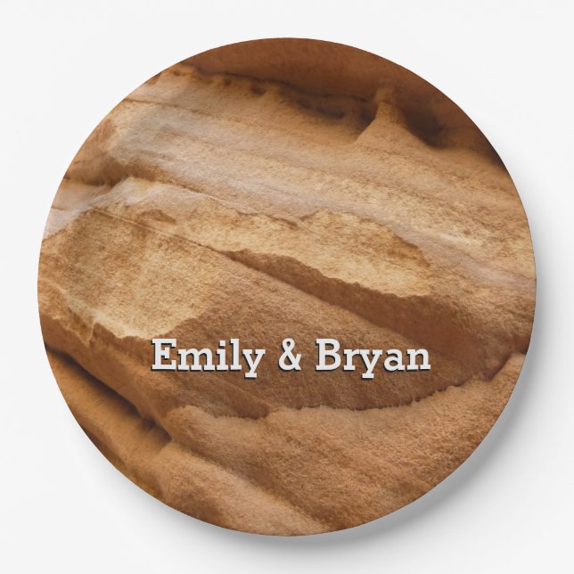 Assiettes En Carton Zion Canyon Wall II Red Rock Photographie Abstrait (Devant)