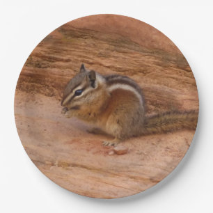 Assiettes En Carton Zion Chipmunk sur Red Rocks