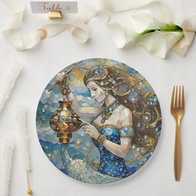 Assiettes En Carton Zodiac - Aquarius Le Porteur D'Eau (Mariage)