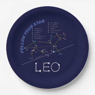 Assiettes En Carton Zodiac Constellation Leo