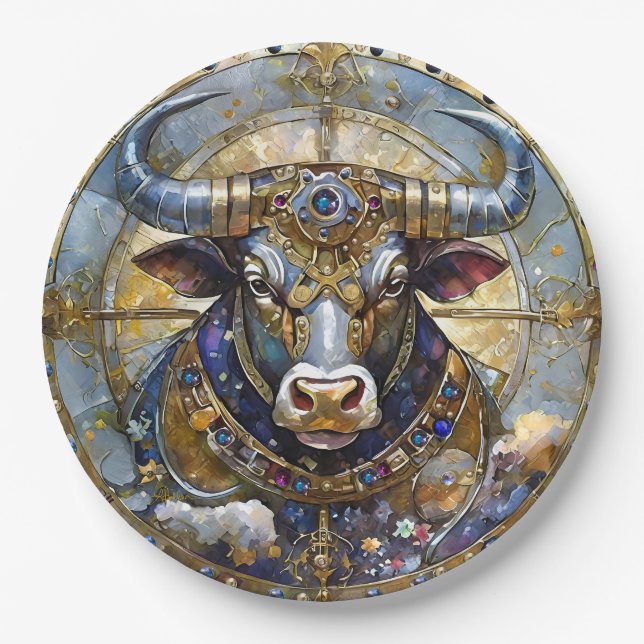 Assiettes En Carton Zodiac - Taurus Le Taureau (Devant)