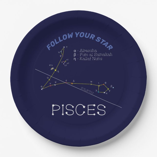 Assiettes En Carton Zodiaque Pisces (Devant)