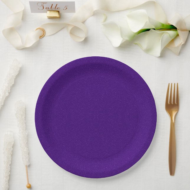 Assiettes en papier à bruit de paillettes violet p (Mariage)