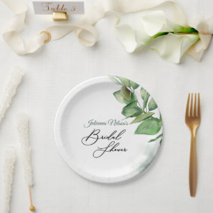 Assiettes en papier à la verdure aquarelle charman