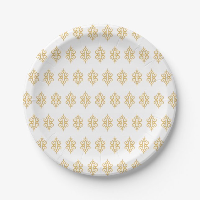 Assiettes en papier à motif de dentelle élégant (Devant)