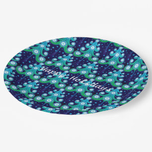 Assiettes en papier à motif de sapins de Noël pers