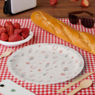 Assiettes en papier à motif floral doux