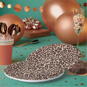 Assiettes en papier à motif léopard pour vaisselle