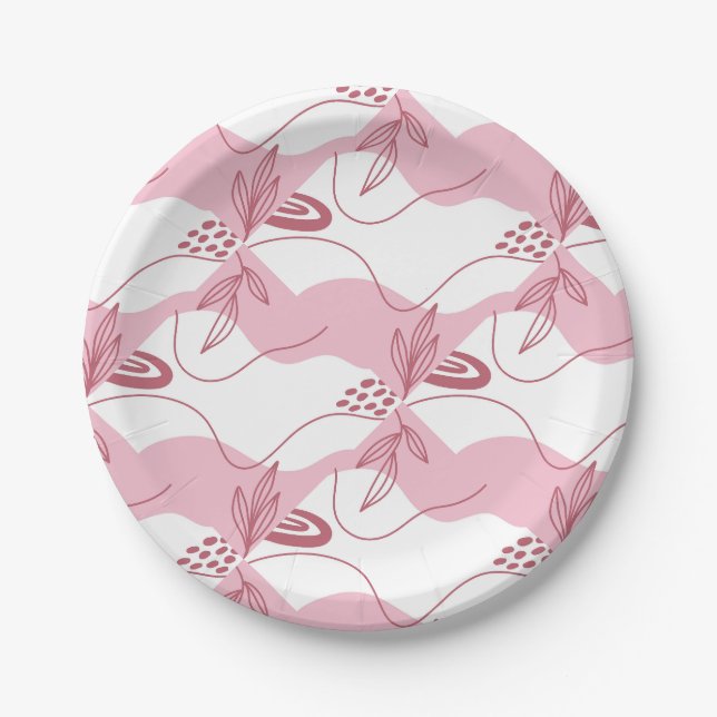 Assiettes en papier à motif minimaliste (Devant)