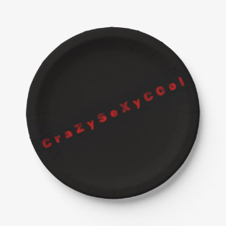 Assiettes en papier à thème CrazySexyCool noir