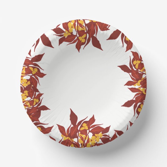 Assiettes en papier à thème d'automne (Recto)
