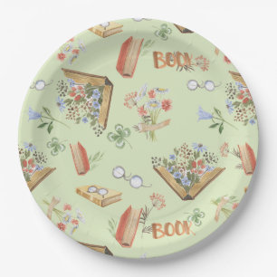 Assiettes en papier à thème de livre