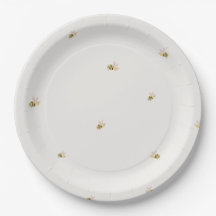 Assiettes en papier Abeille - Douce comme peut êtr