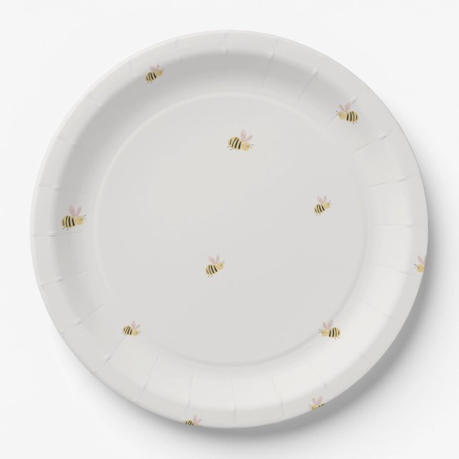 Assiettes en papier Abeille - Douce comme peut êtr (Devant)