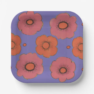 Assiettes en papier Afro Poppies
