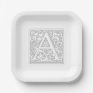 Assiettes en papier alphabet “A” William Morris