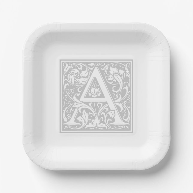 Assiettes en papier alphabet “A” William Morris (Recto)