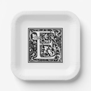 Assiettes en papier alphabet «E» de William Morris