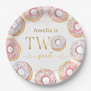 Assiettes en papier anniversaire donut deux doux r