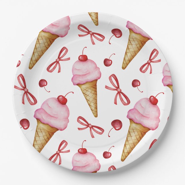 Assiettes en Papier Anniversaire Douce Coquette (Devant)