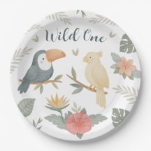 Assiettes en papier Anniversaire Tropical Safari '