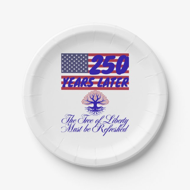 Assiettes en papier Arbre de la Liberté (Devant)