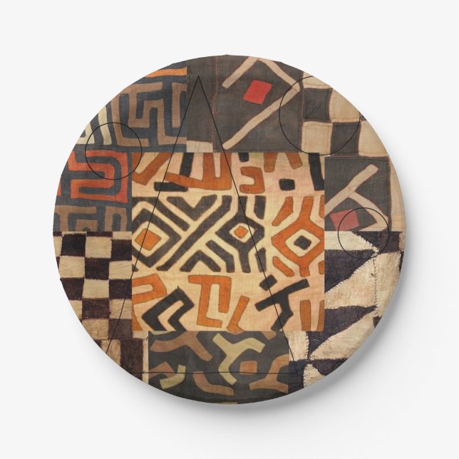 assiettes en papier avec une touche africaine (Devant)