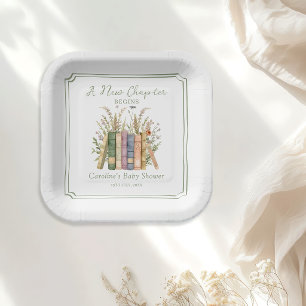 Assiettes en papier Baby Shower Nouveau Chapitre H