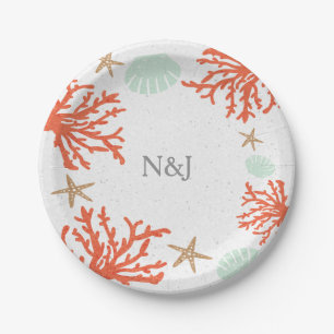Assiettes en papier Beach Coral Reef Sea Shell & S