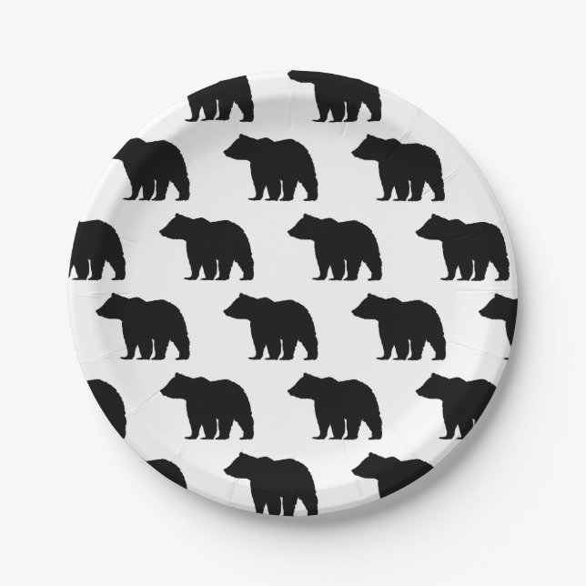 Assiettes en papier Black Bear Wilderness Camper (Devant)
